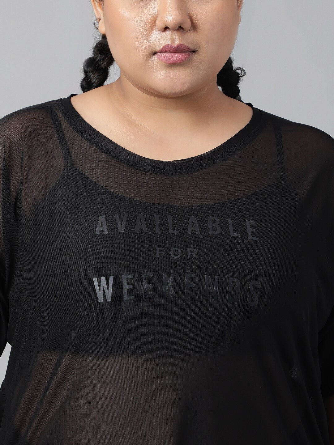 MKH Plus Size Typography Printed Dri-FIT Sports T-shirt | Grocsy