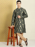 House of Pataudi Men Jashn Floral Zari Work Kurta with Churidar | Grocsy