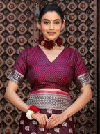 Shree Shyam Fashion Purple Silk Saree | Grocsy