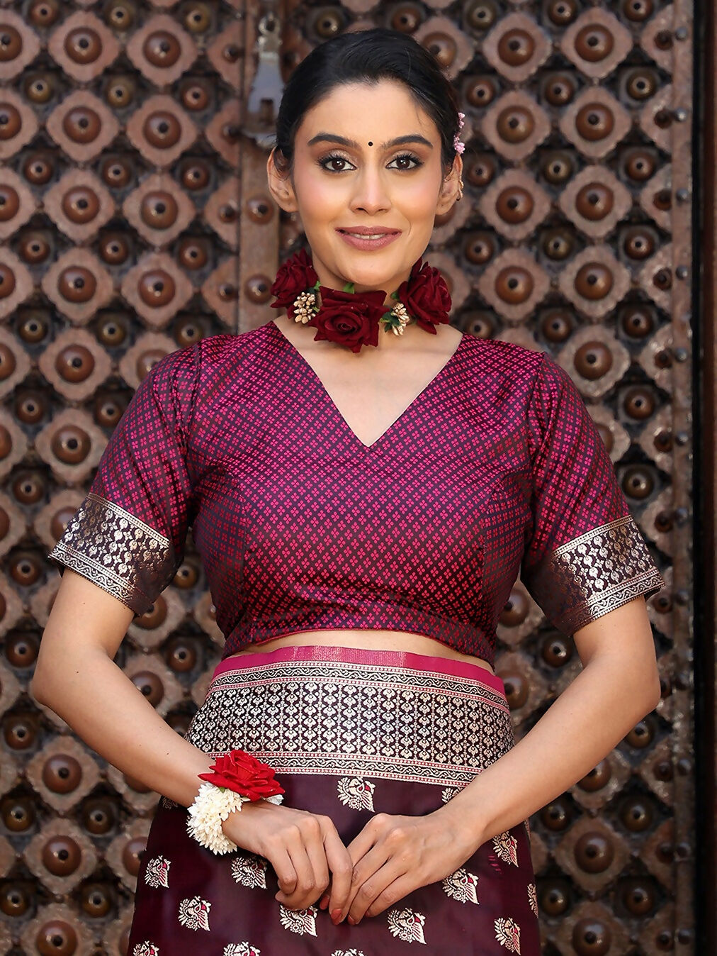Shree Shyam Fashion Purple Silk Saree | Grocsy