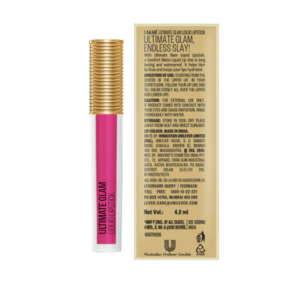 Lakme Ultimate Glam Matte Liquid Lipstick - Pink Prom | Grocsy