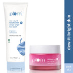 Plum Niacinamide & Hyaluronic Acid Face Wash & Moisturizer Combo For Bright, Hydrated & Plumped Skin | Grocsy