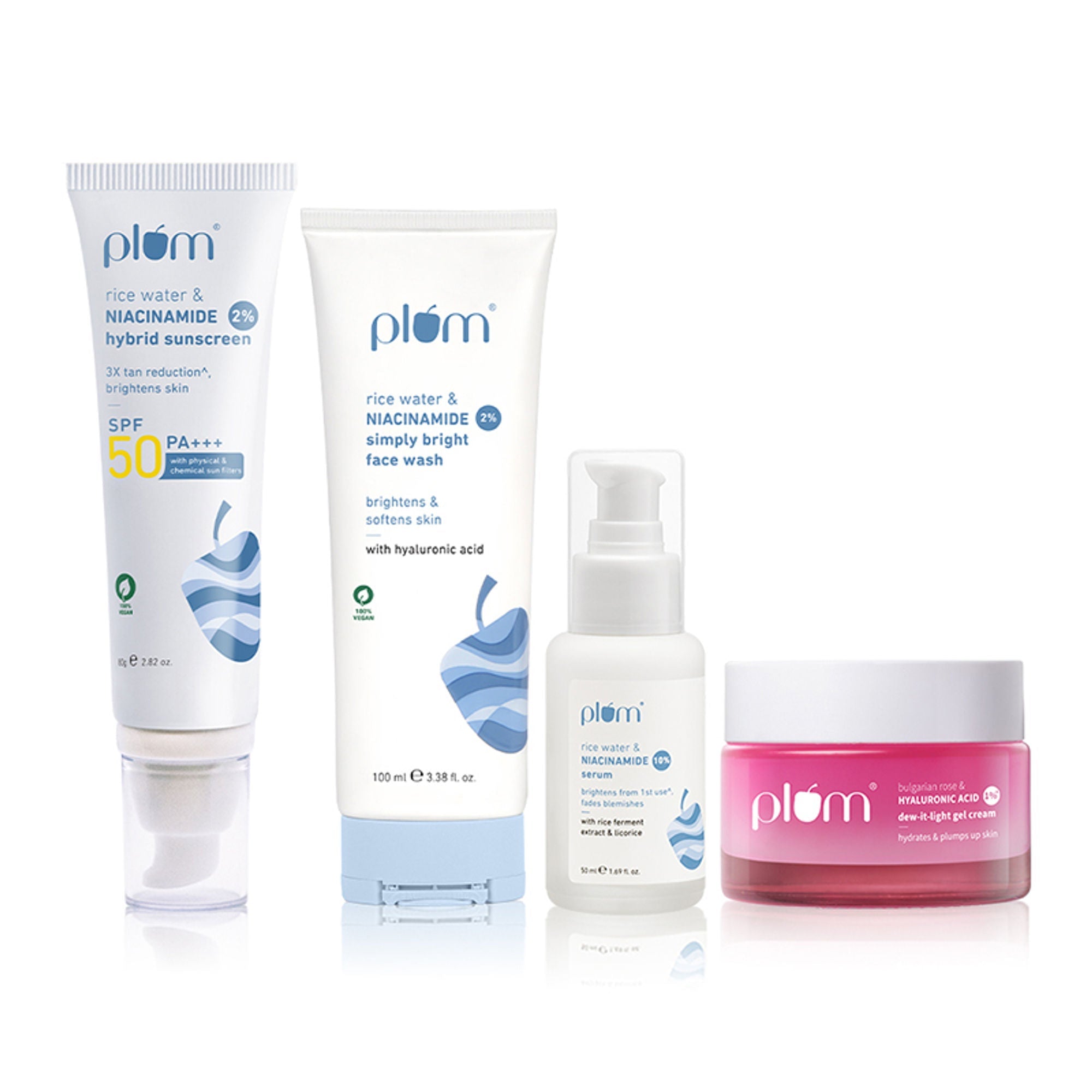 Plum Niacinamide & Hyaluronic Acid CSMS Combo for Bright, Hydrated & Plumped Skin | Grocsy