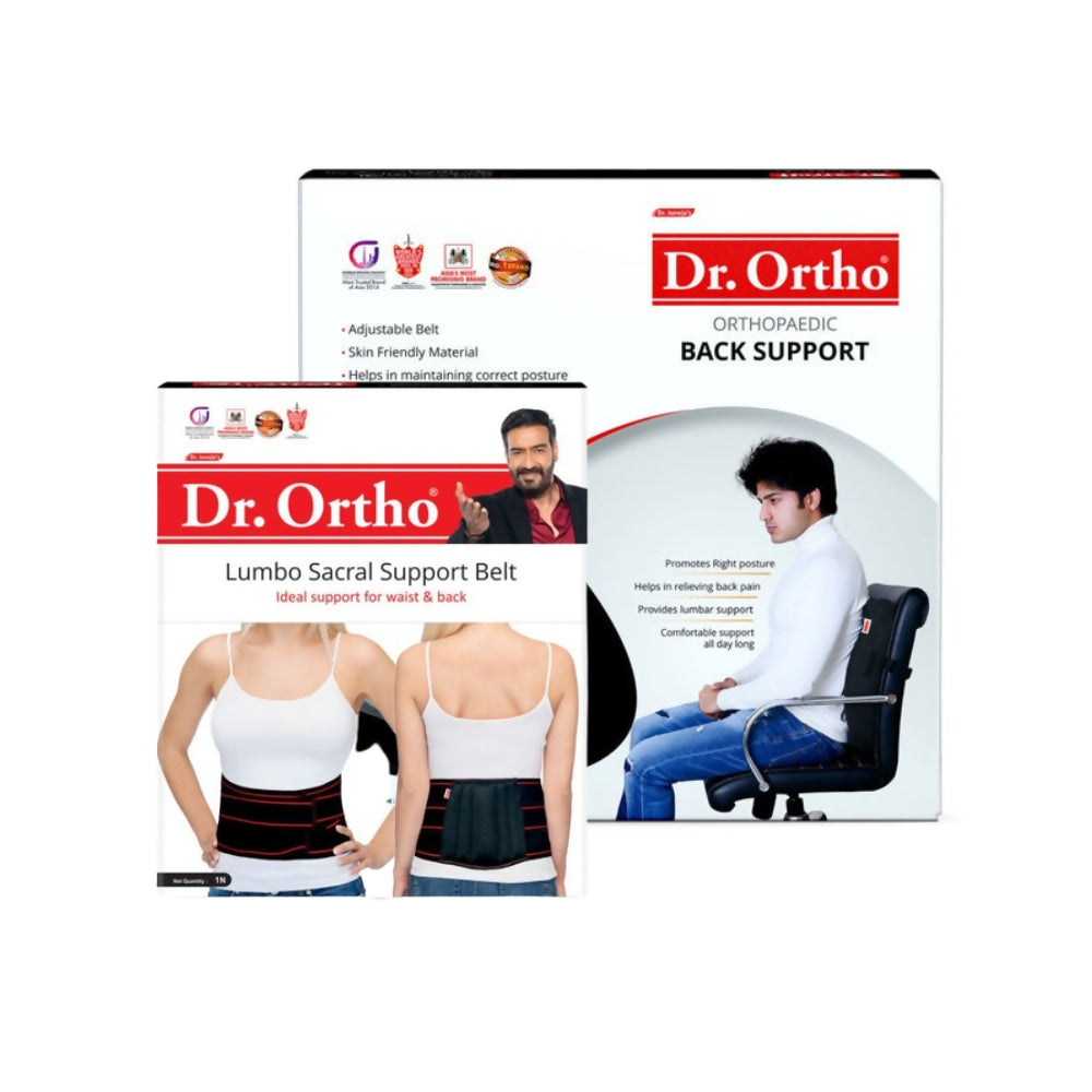 Dr. Ortho An orthopaedic Back Support (Memory foam) & Lumbo Sacral Support Belt Combo | Grocsy