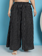 TAG 7 Geometric Printed Pure Cotton Flared Ethnic Palazzo | Grocsy