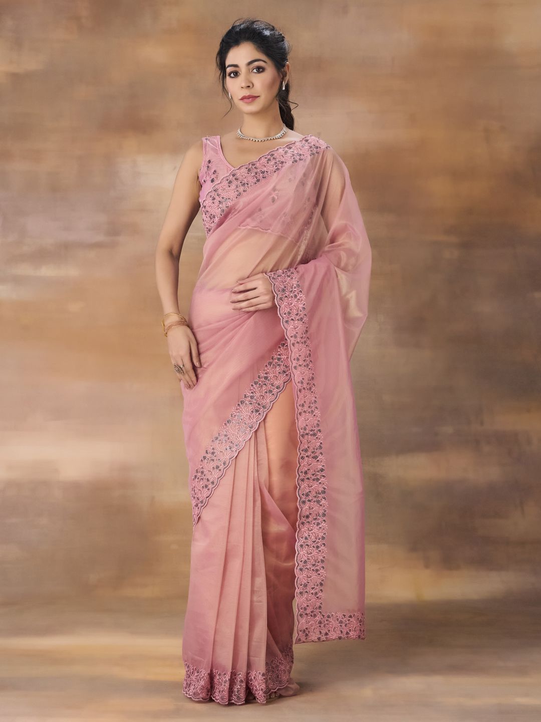 kasee Embroidered Net Saree | Grocsy