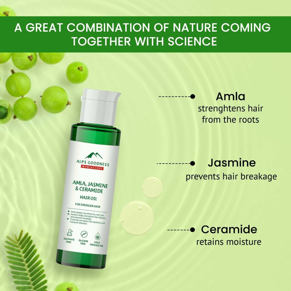 Alps Goodness Amla, Jasmine & Ceramide Hair Oil | Grocsy