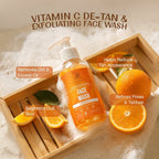 Velleja De-Tan & Exfoliating Face Wash | Vitamin C Tan Removal & Brightening Face Cleanser | Grocsy