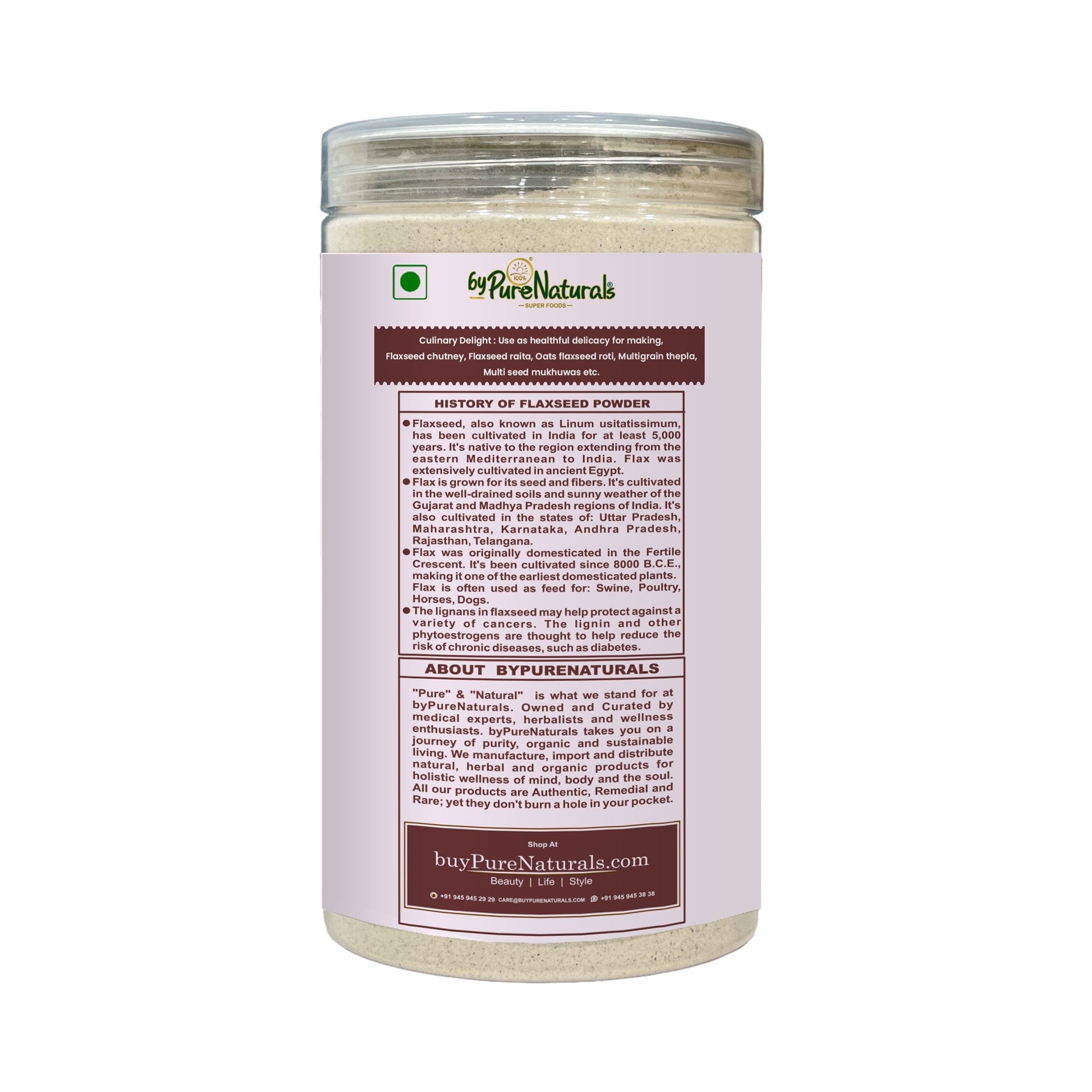 byPureNaturals Alsi Atta (Flaxseed Powder Flour) | Grocsy