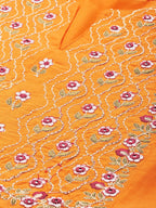HERE&NOW Women Yellow Embroidered Kurta with Trousers & With Dupatta | Grocsy