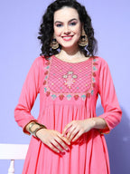 All About You Women Ethnic Motifs Embroidered Anarkali Kurta | Grocsy