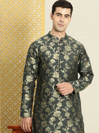 House of Pataudi Men Jashn Floral Zari Work Kurta with Churidar | Grocsy