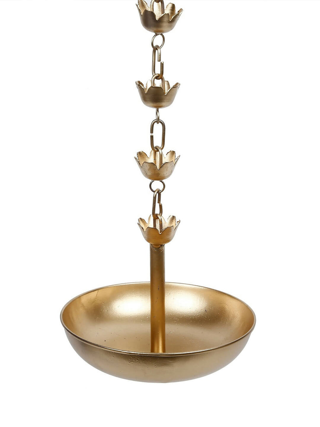 CraftVatika Gold-Toned Hanging Urli Bowl Showpiece | Grocsy