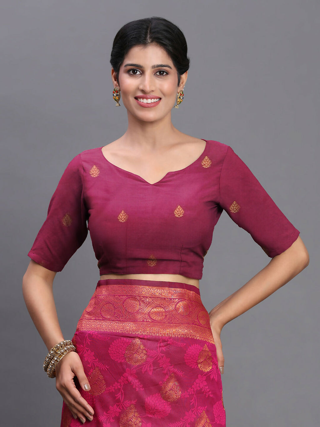 Shree Shyam Fashion Silk Pink Saree | Grocsy