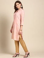 Sangria Women Pink & Yellow Ethnic Motifs Printed Kurta | Grocsy
