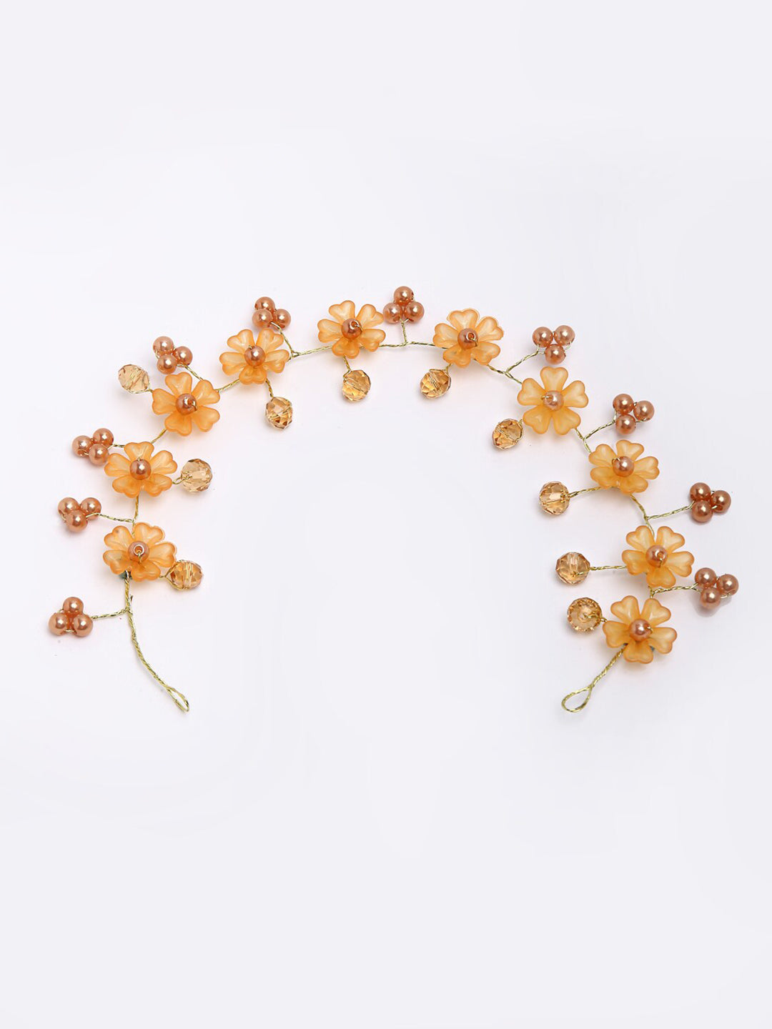 Panash Women Gold-Toned & Yellow Beaded Tiara | Grocsy