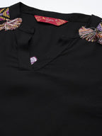 Sangria Embroidered Tassel Detail Kurta with Salwar | Grocsy