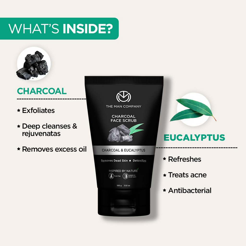 The Man Company Charcoal Tan Removal Face Scrub | Grocsy