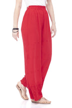 Mominos Fashion Reyon Cotton Red Embroidery Chikan Palazzo | Grocsy