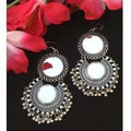 MS Fashion India Oxidised Mirror Earrings With Drops | Grocsy