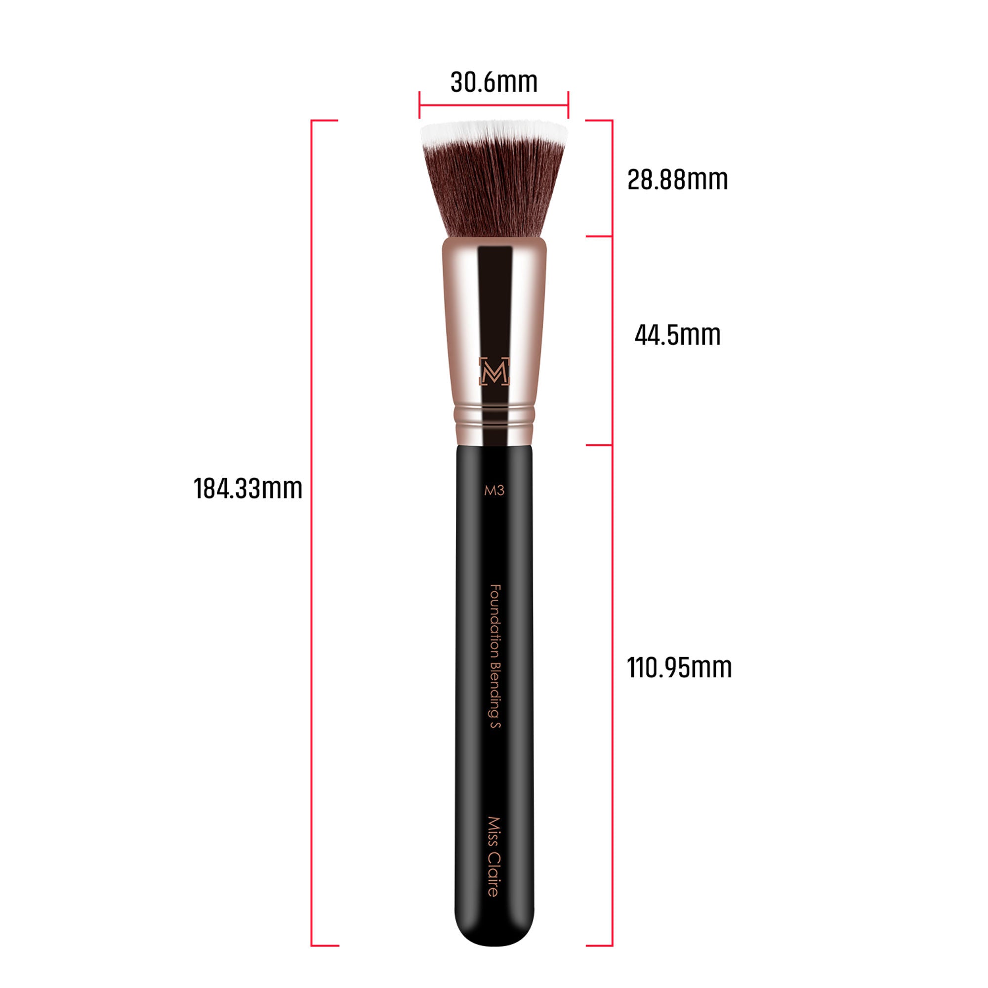Miss Claire M3 - Foundation Blending Brush (S) - Rose Gold | Grocsy