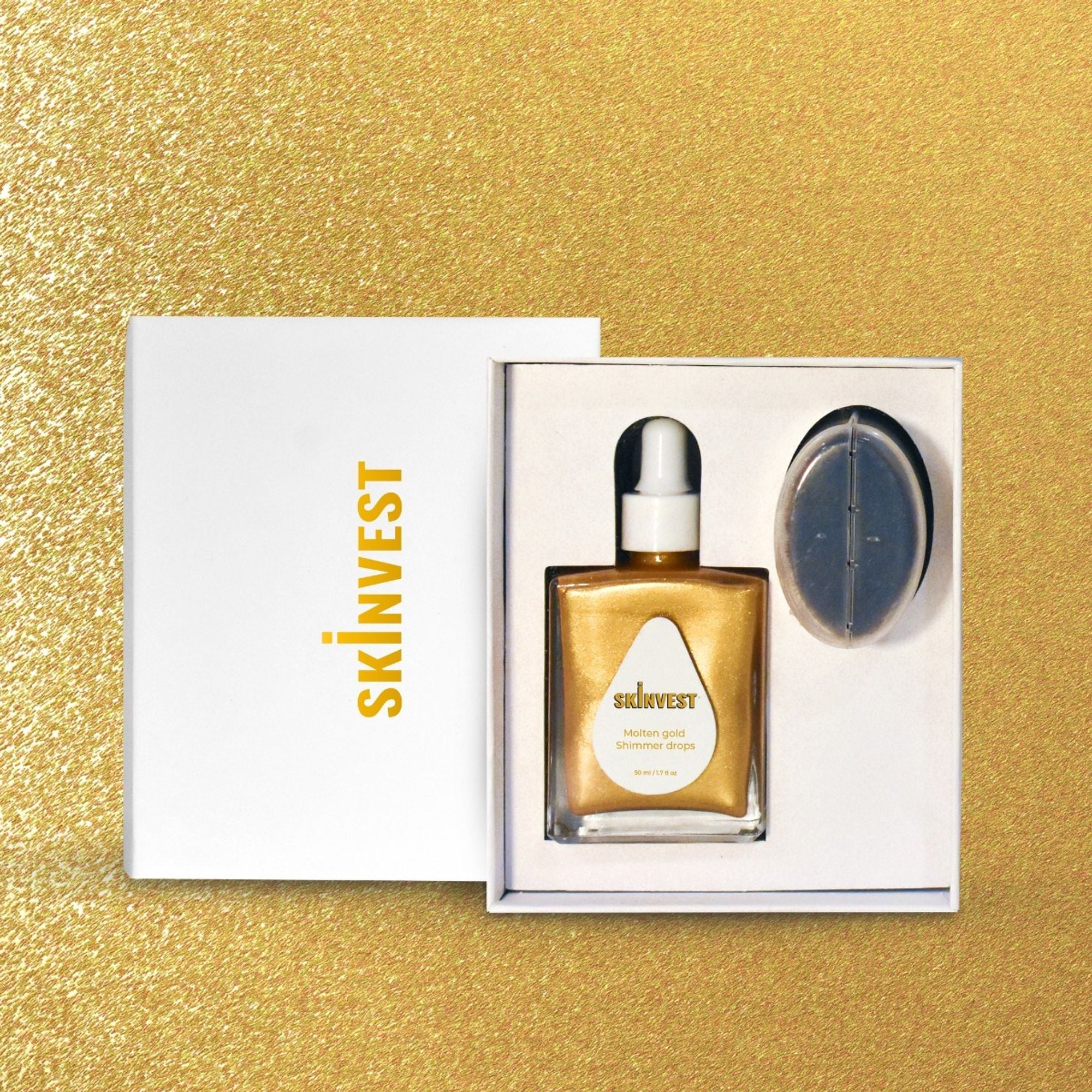Skinvest Molten Gold Shimmer Drops With Buff Body Brush | Grocsy