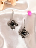 Shoshaa Silver Plated Floral Drop Earrings