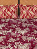 Story@home Arena Magenta & White Floral Microfiber 180 TC Queen Bedsheet & 2 Pillow Covers | Grocsy