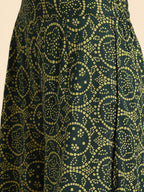 All About You Women Green Bandhani Printed Gathered Sequinned Kurti with Palazzos | Grocsy
