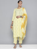 HERE&NOW Women Embroidered Kurta with Trousers & Dupatta | Grocsy