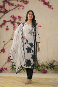 Ethnic Festive Wear Muslin Off White Stitched Suit With Dupatta - Tanisha | Grocsy