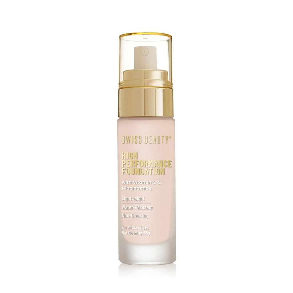 Swiss Beauty High Performance Foundation With Vitamin C & Niacinamide Light-Weight - 02 Rose Blush | Grocsy