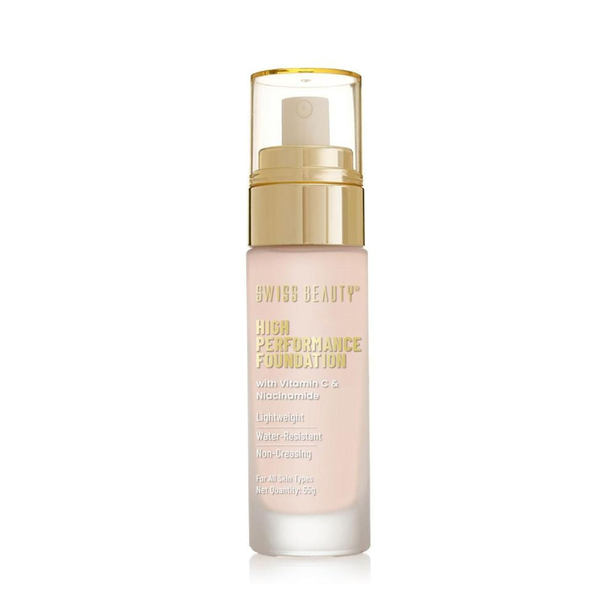 Swiss Beauty High Performance Foundation With Vitamin C & Niacinamide Light-Weight - 02 Rose Blush | Grocsy