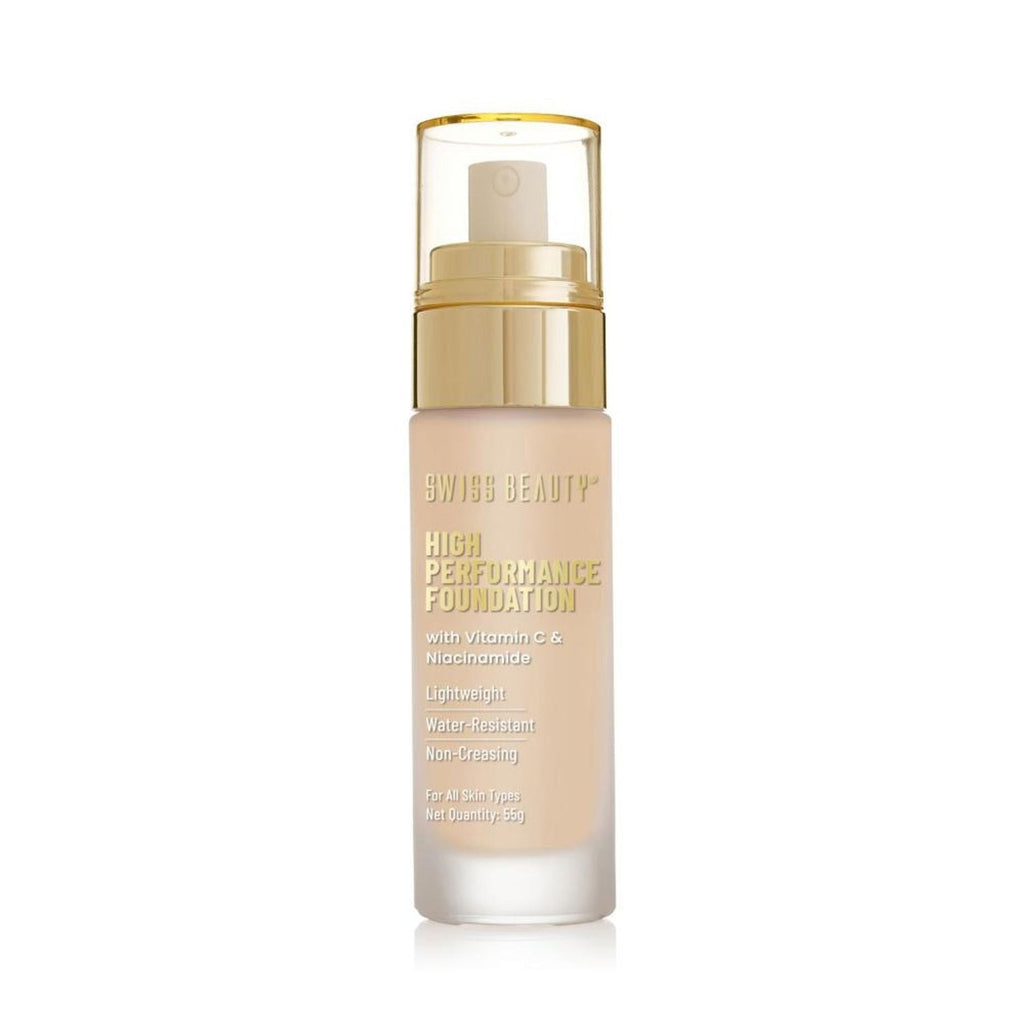 Swiss Beauty High Performance Foundation With Vitamin C & Niacinamide Light-Weight - 03 Natural Beige | Grocsy