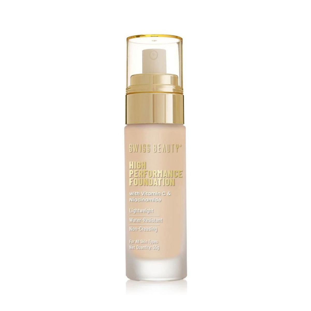 Swiss Beauty High Performance Foundation With Vitamin C & Niacinamide Light-Weight - 03 Natural Beige | Grocsy
