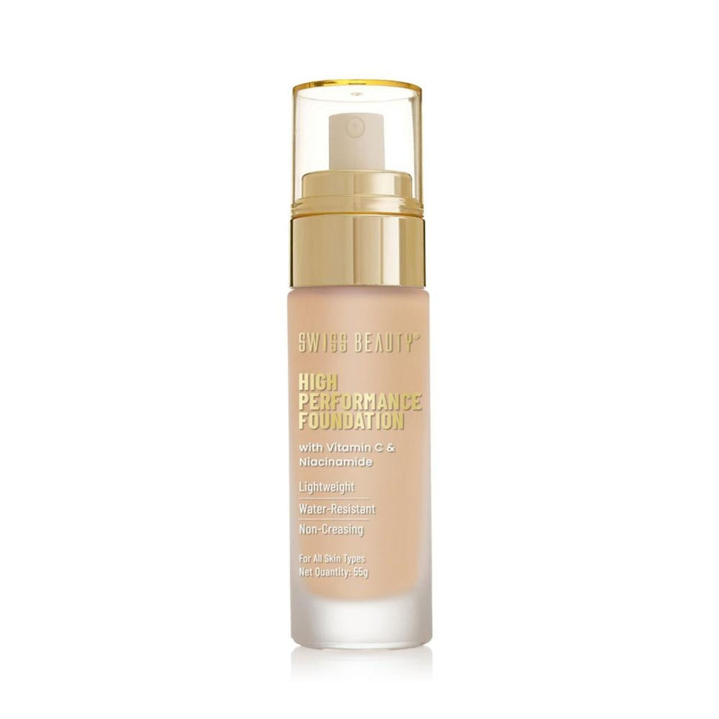 Swiss Beauty High Performance Foundation With Vitamin C & Niacinamide Light-Weight - 04 Natural Nude | Grocsy