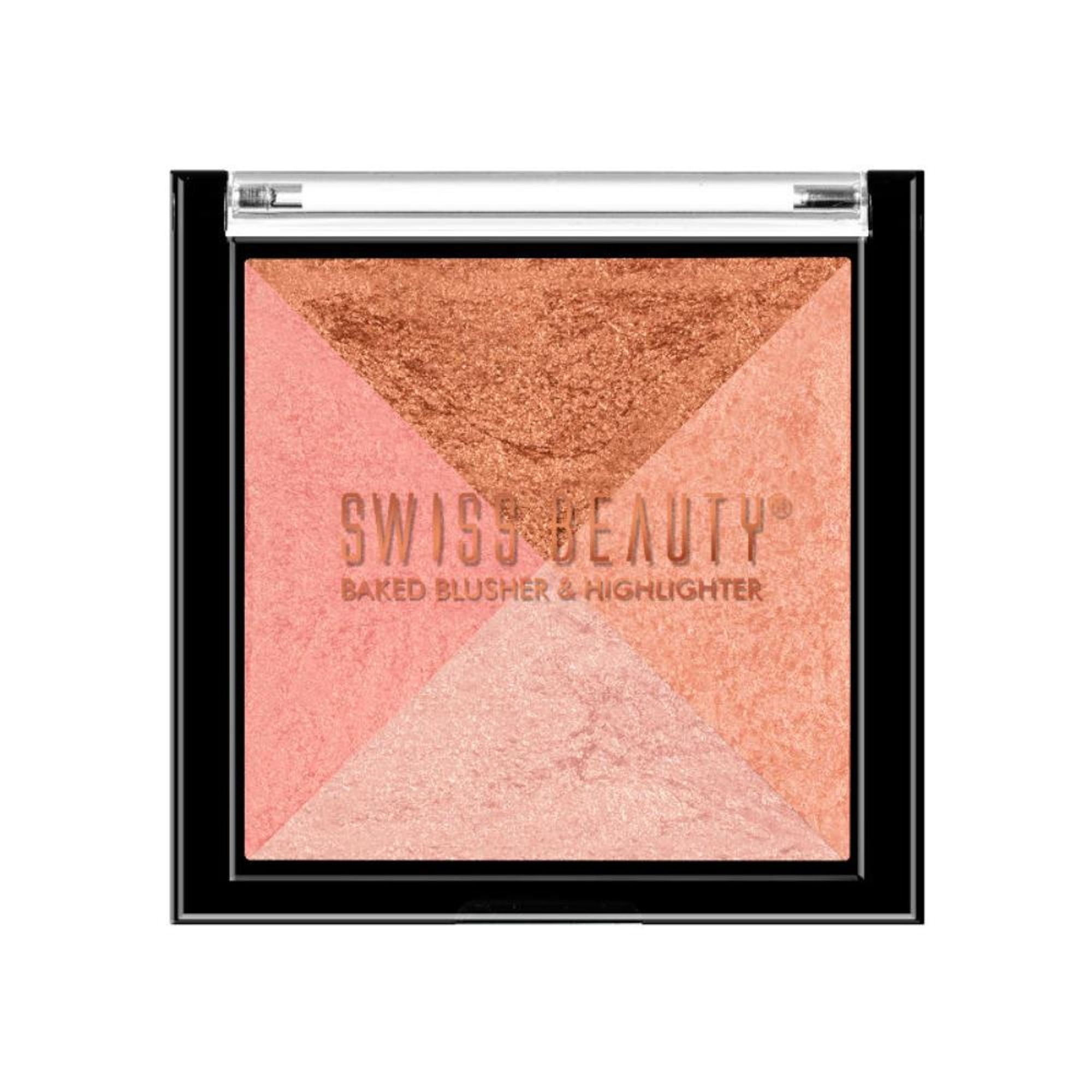 Swiss Beauty Baked Blusher & Highlighter - 01 | Grocsy