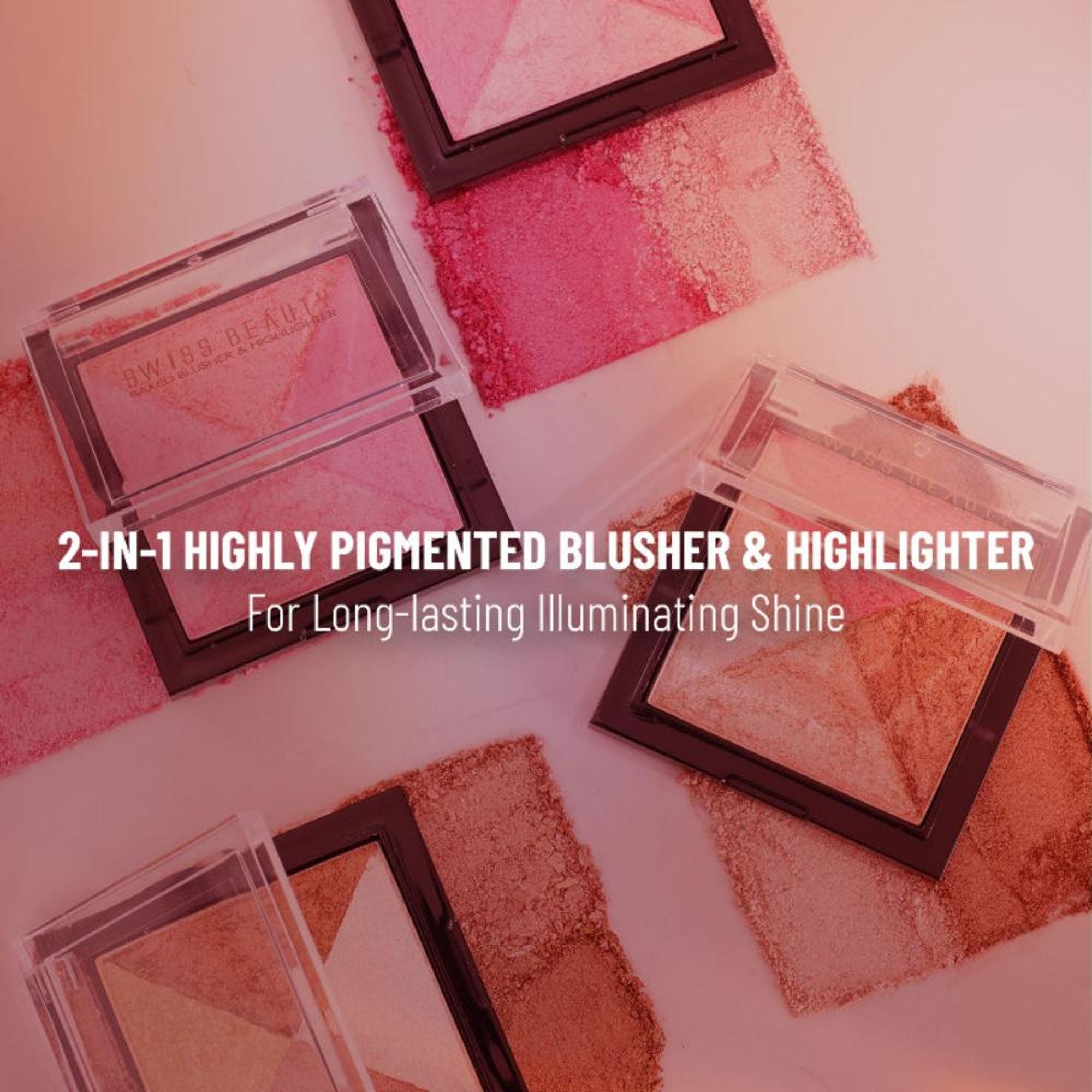Swiss Beauty Baked Blusher & Highlighter - 03 | Grocsy
