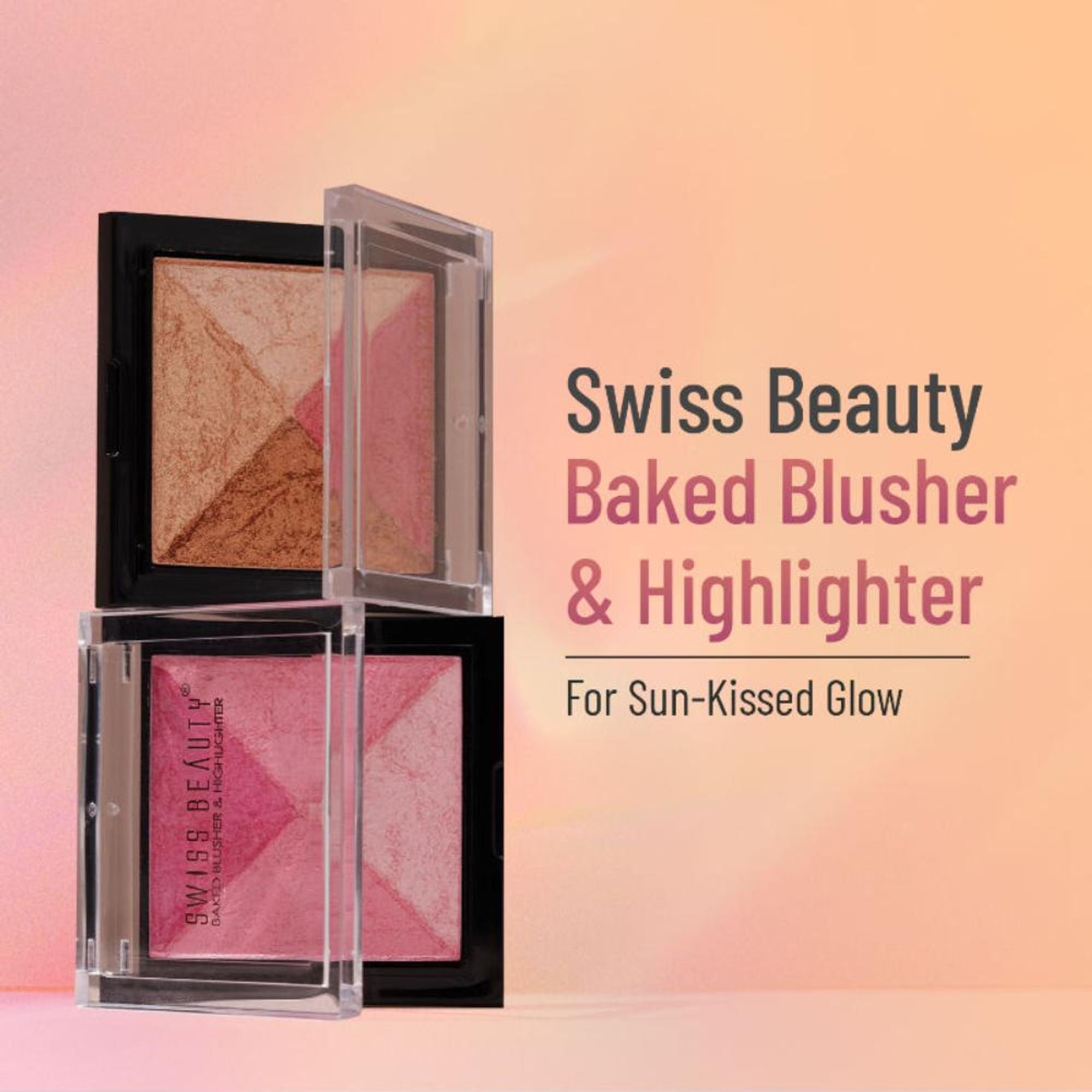 Swiss Beauty Baked Blusher & Highlighter - 04 | Grocsy