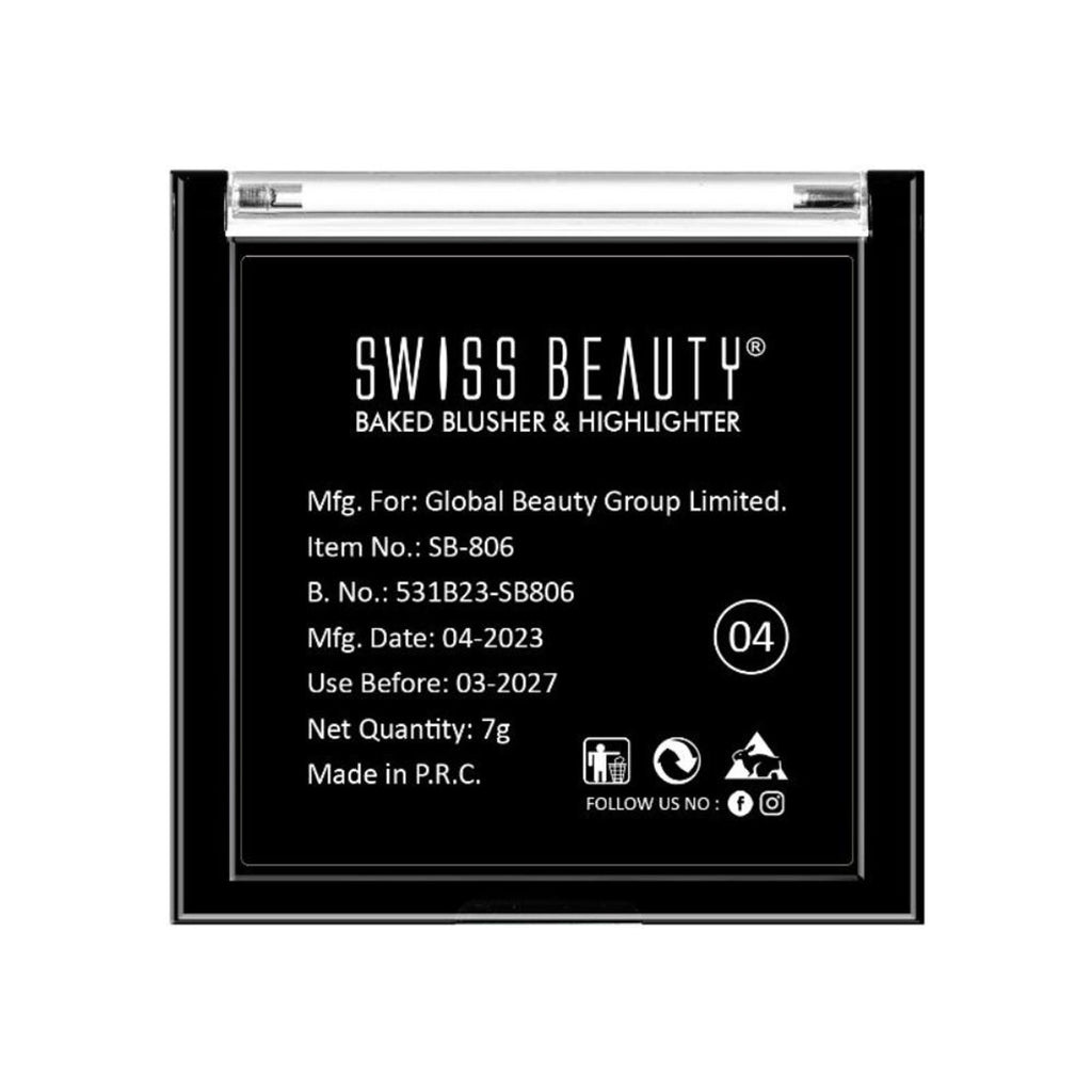 Swiss Beauty Baked Blusher & Highlighter - 04 | Grocsy