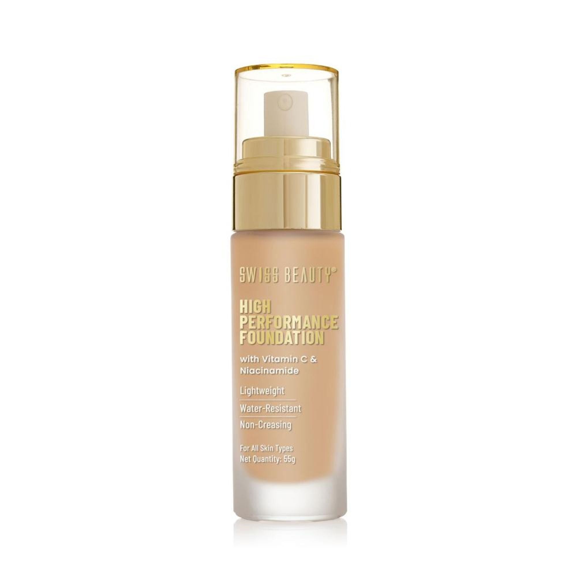 Swiss Beauty High Performance Foundation With Vitamin C & Niacinamide Light-Weight - 07 Natural Buff | Grocsy
