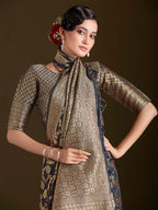Sangria Floral Woven Design Sarees | Grocsy