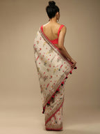 Sangria Floral Embellished Chiffon Saree | Grocsy
