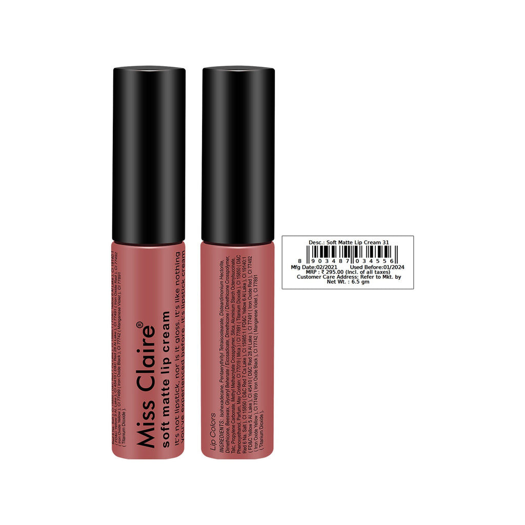 Miss Claire Soft Matte Lip Cream - 31 | Grocsy