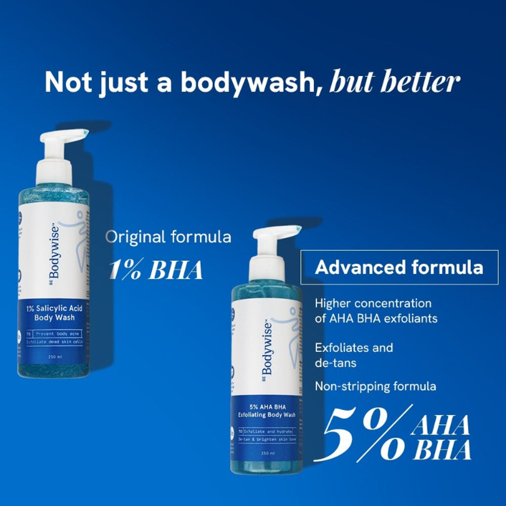 BeBodywise 5% AHA BHA Exfoliating Body Wash | Grocsy