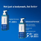 BeBodywise 5% AHA BHA Exfoliating Body Wash | Grocsy
