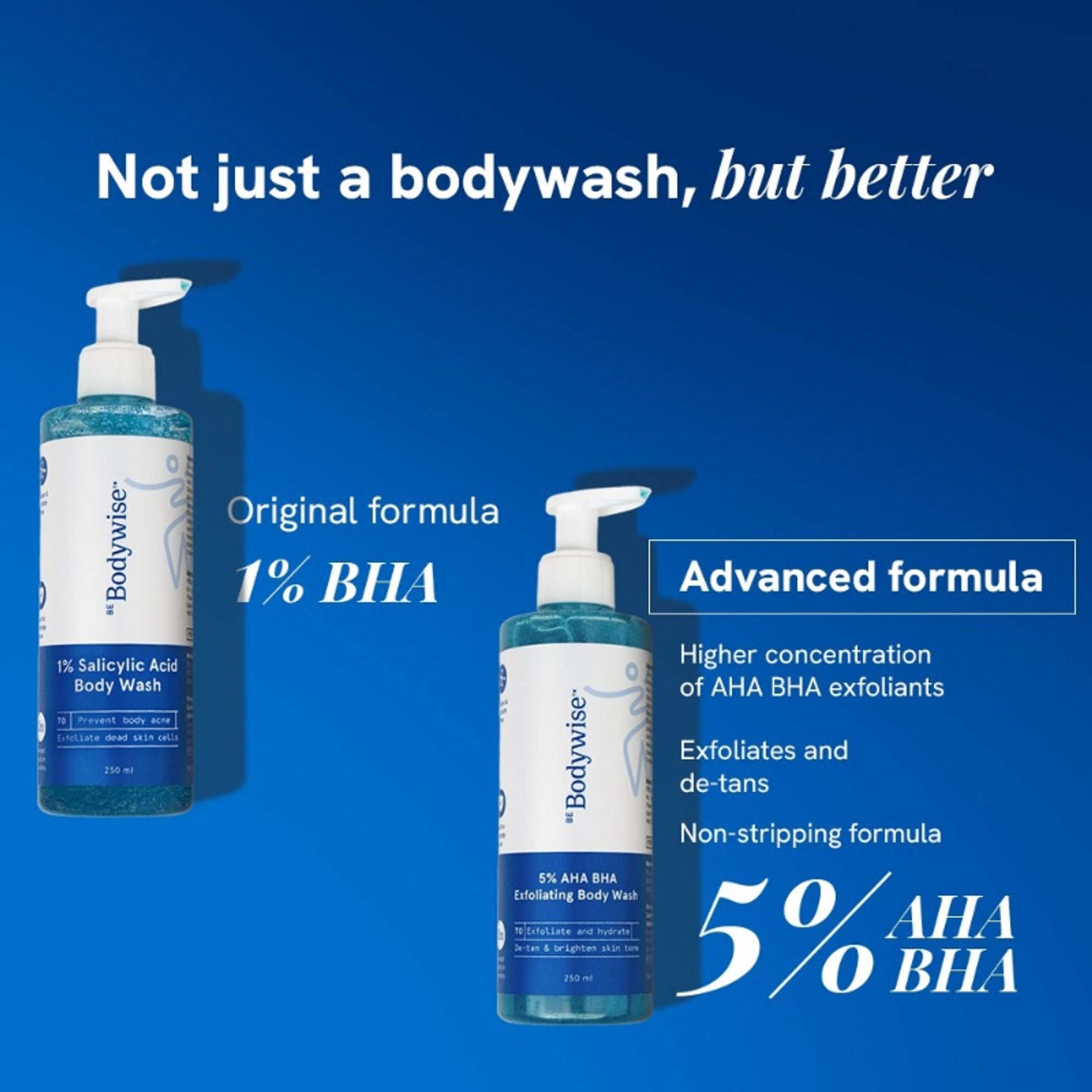 BeBodywise 5% AHA BHA Exfoliating Body Wash | Grocsy