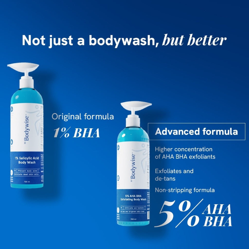 BeBodywise 5% AHA BHA Exfoliating Body Wash | Grocsy