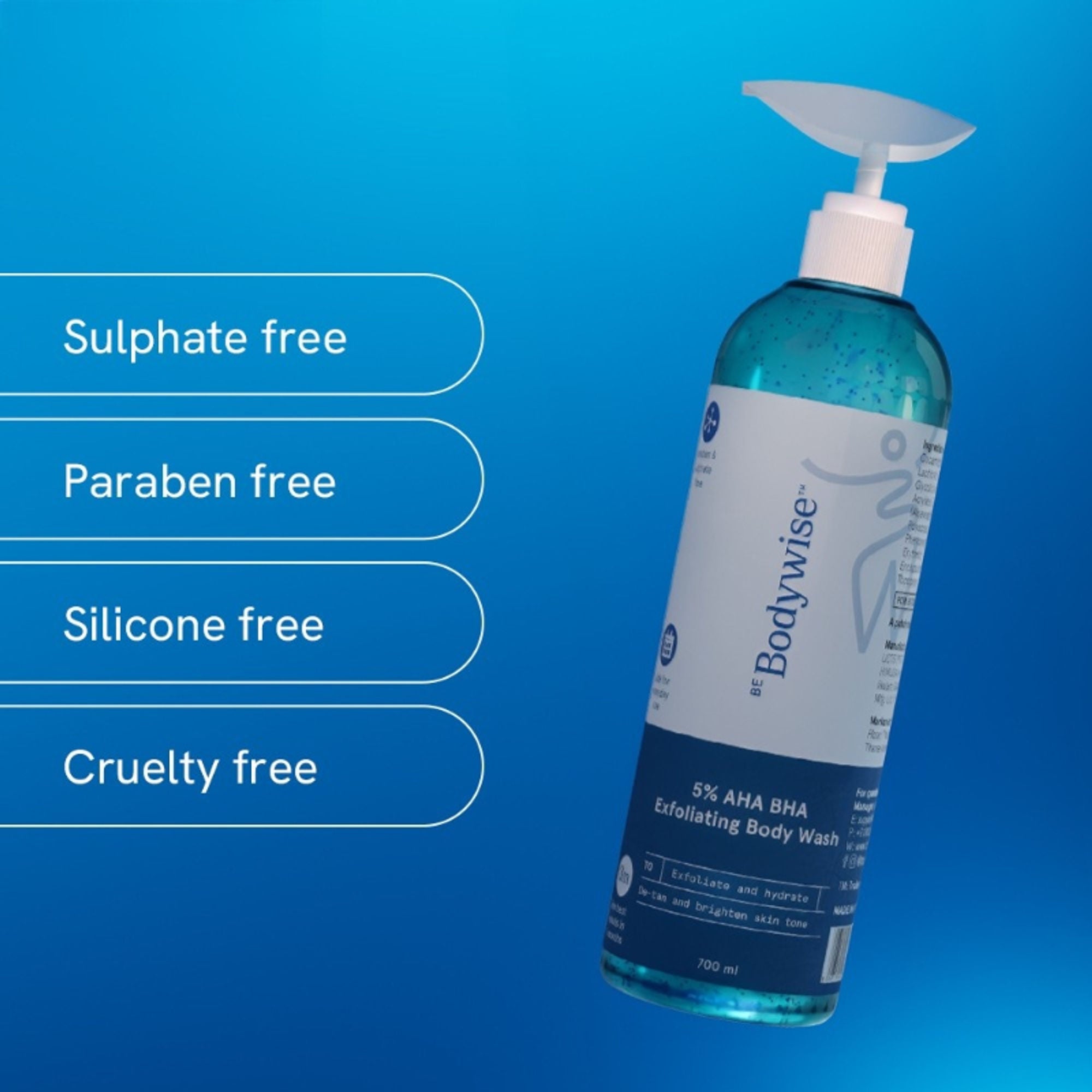 BeBodywise 5% AHA BHA Exfoliating Body Wash | Grocsy