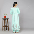 Alvano Women's Stylish Rayon Anarkali Kurta with Pant and Dupatta set Casual wear, Partywear, Wedding | Grocsy